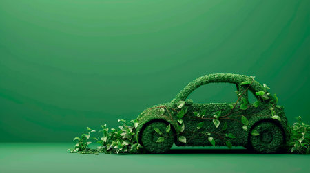 car on green backgroundの素材