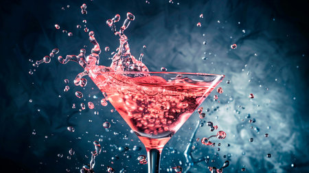 cocktail in the glass with water on a dark backgroundの素材