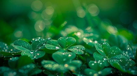 green leaves in the morningの素材