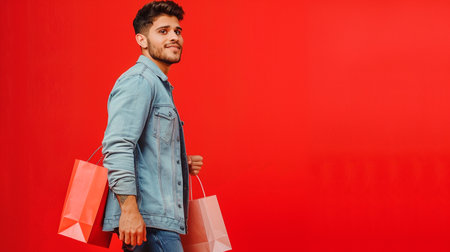 man with bag in the shopping mallの素材