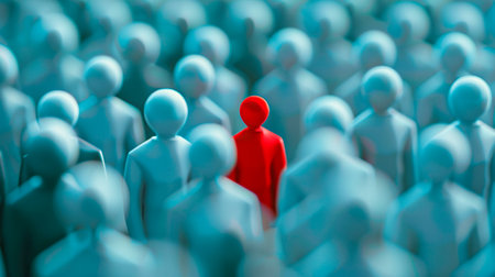 crowd of people in different color. leaderの素材