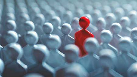 crowd of people in different color. leaderの素材