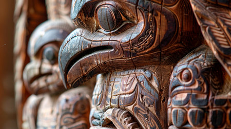 wooden carving of the lionの素材