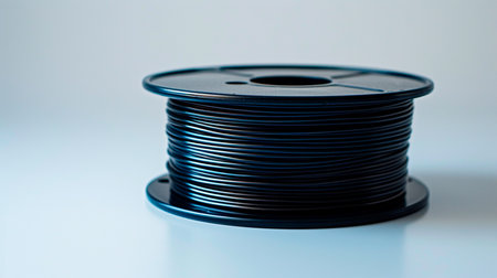 close up of a wire on a wooden tableの素材