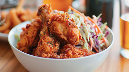 a closeup shot of chicken and vegetablesの素材