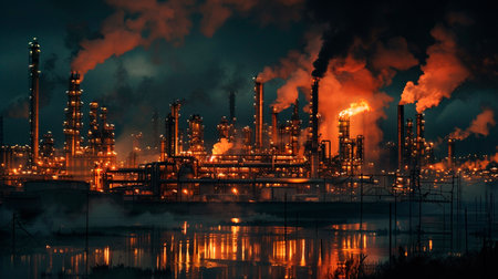 fire and city skyline in the night.の素材