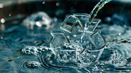 blue garbage bag in the pool.の素材