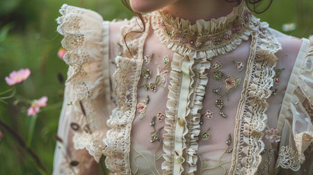 beautiful woman in white wedding dress posing outdoor.の素材