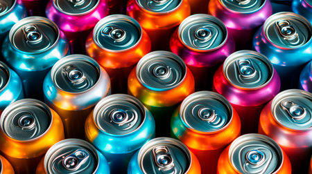 cans with many different color drinksの素材
