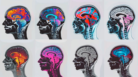 Different MRI images of the brainの素材