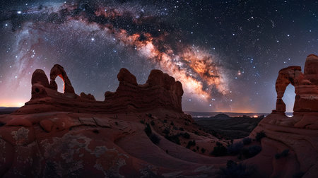 milky way galaxy in the sky and letting goの素材