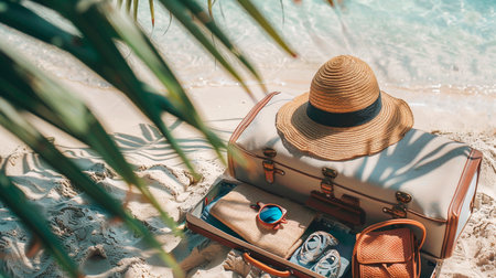 summer vacation background. sea and beachの素材