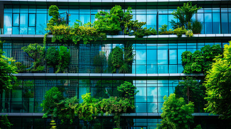 exterior of modern building on rural backgroundの素材