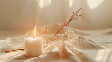 candle on the white backgroundの素材