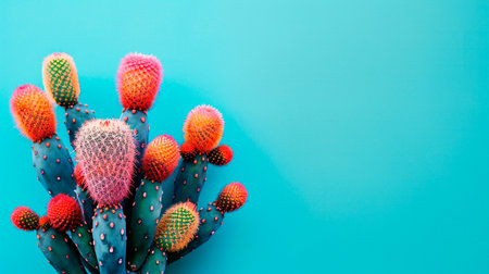 cactus in pastel pink minimal style.の素材