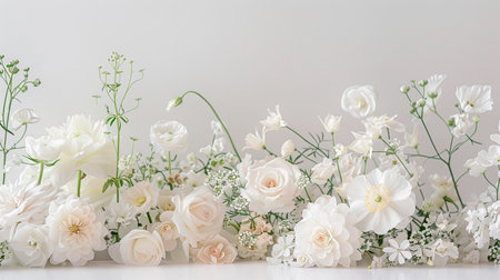 white candles with spring flowersの素材