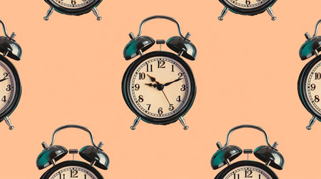alarm clock on color backgroundの素材