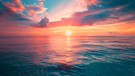 beautiful sunset on the beachの素材