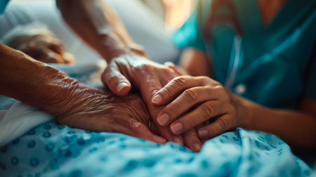 elderly couple in hospitalの素材