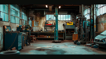 interior of an old workshopの素材