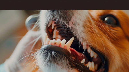 close - up of a dog teeth in a dentist clinicの素材