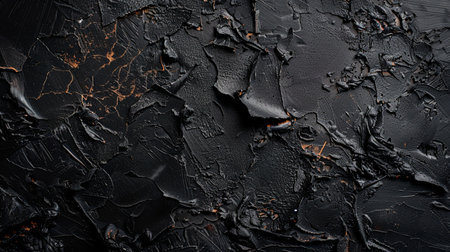 texture of black paint with scratches on the wall.の素材