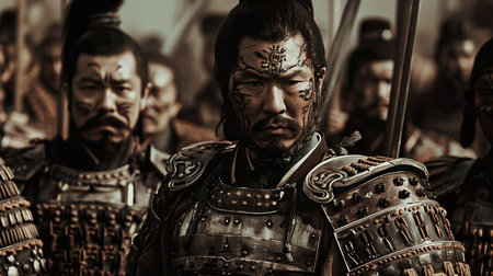 chinese warrior, soldier, armor and weapons.の素材