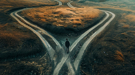 Man on the roadの素材