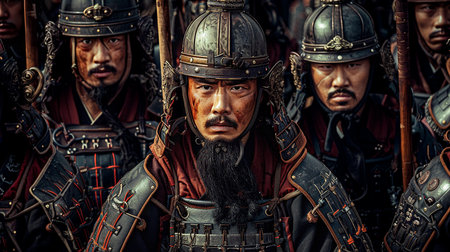 chinese warrior, soldier, armor and weapons.の素材