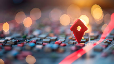 miniature map on the wooden houseの素材