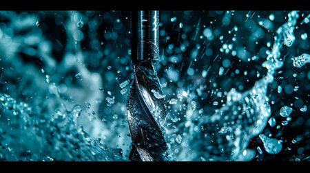 Drilling machine on a dark backgroundの素材