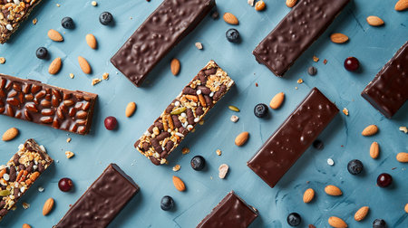 chocolate bars on white backgroundの素材