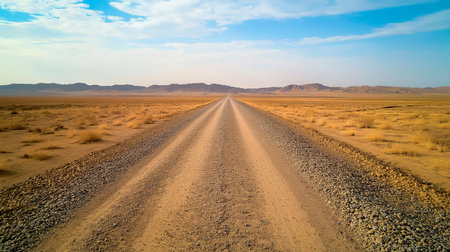 empty road in desertの素材