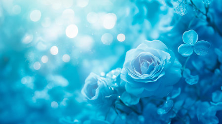 Blue leaves in the forest at nightの素材