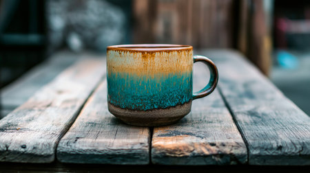 coffee cup and coffee on table in cafe, morning timeの素材