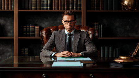 businessman sitting at the officeの素材