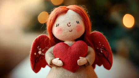 angel with red heartの素材