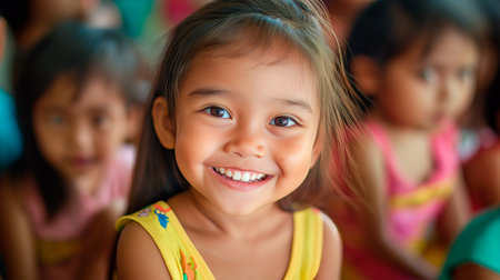 asian girl in schoolの素材