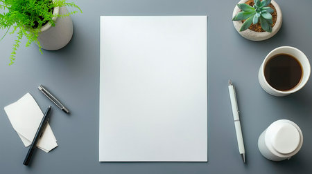 mock - up. white notebook, pen and a blank pageの素材