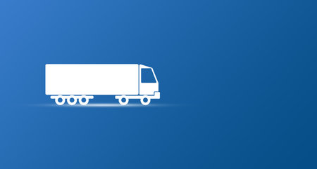 truck icon on light blue background.の写真素材