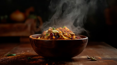 cooking hot rice with vegetables in the restaurantの素材