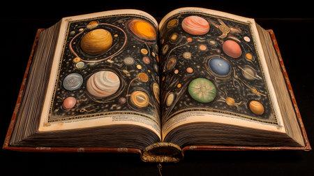 book, planets, stars, planets and space planets in the universeの素材