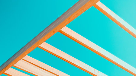 construction roof frame with wooden beams.の素材