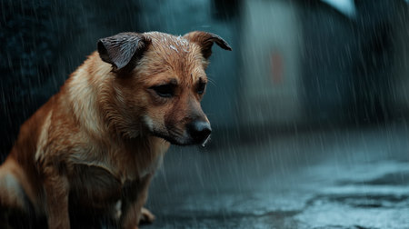 dog in the rainの素材