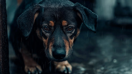 dog in the rainの素材