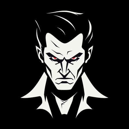 Zombie head vector illustration isolated on black background. Vector illustration.のイラスト素材