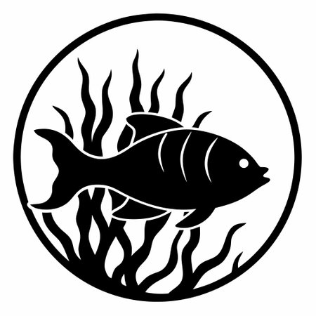 Fish icon. Simple illustration of fish icon for web design isolated on white backgroundのイラスト素材