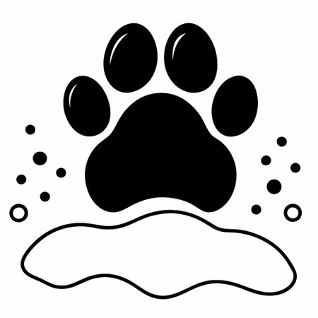 Paw print icon. Simple illustration of paw print vector icon for webのイラスト素材
