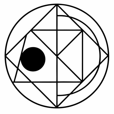 Sacred geometry symbol. Black and white vector illustration of sacred geometry.のイラスト素材