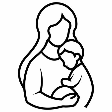 Mother and baby vector illustration. Motherhood, motherhood, parenting concept.のイラスト素材